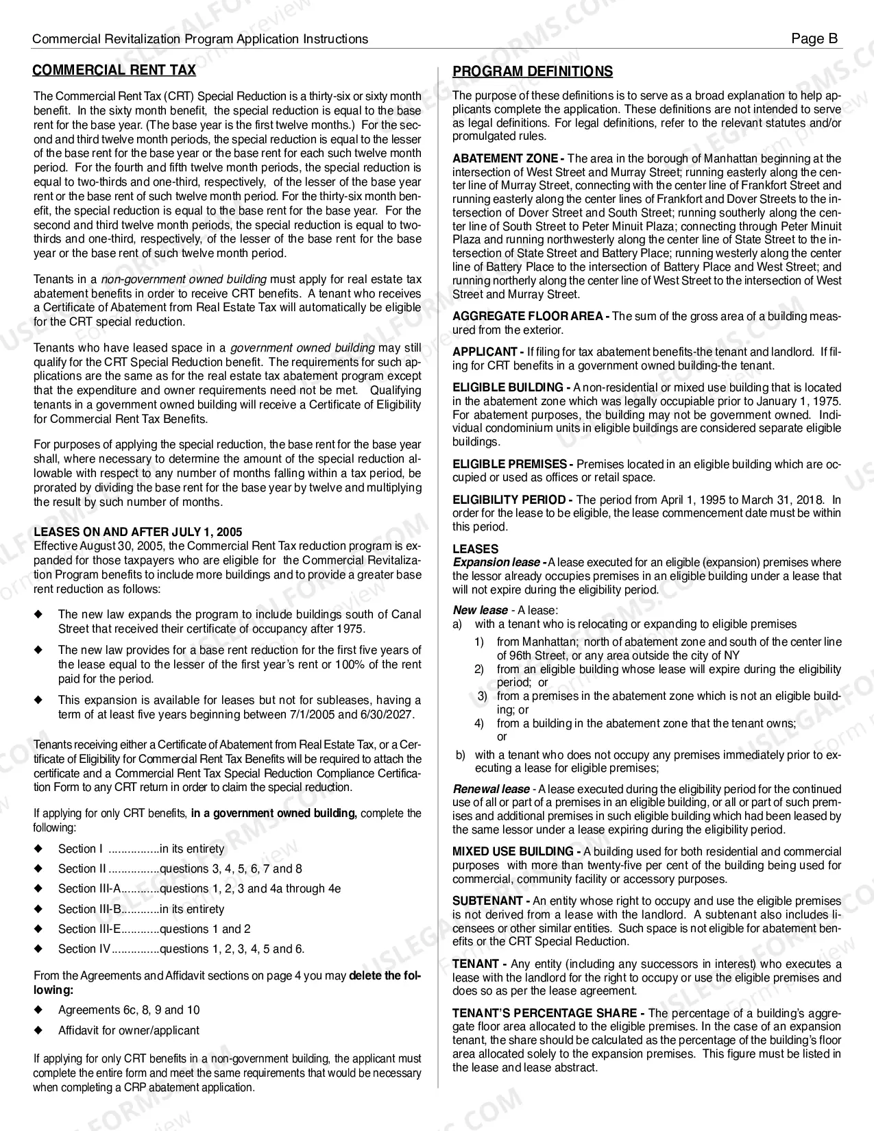 Preview Commercial Revitalization Program Application
