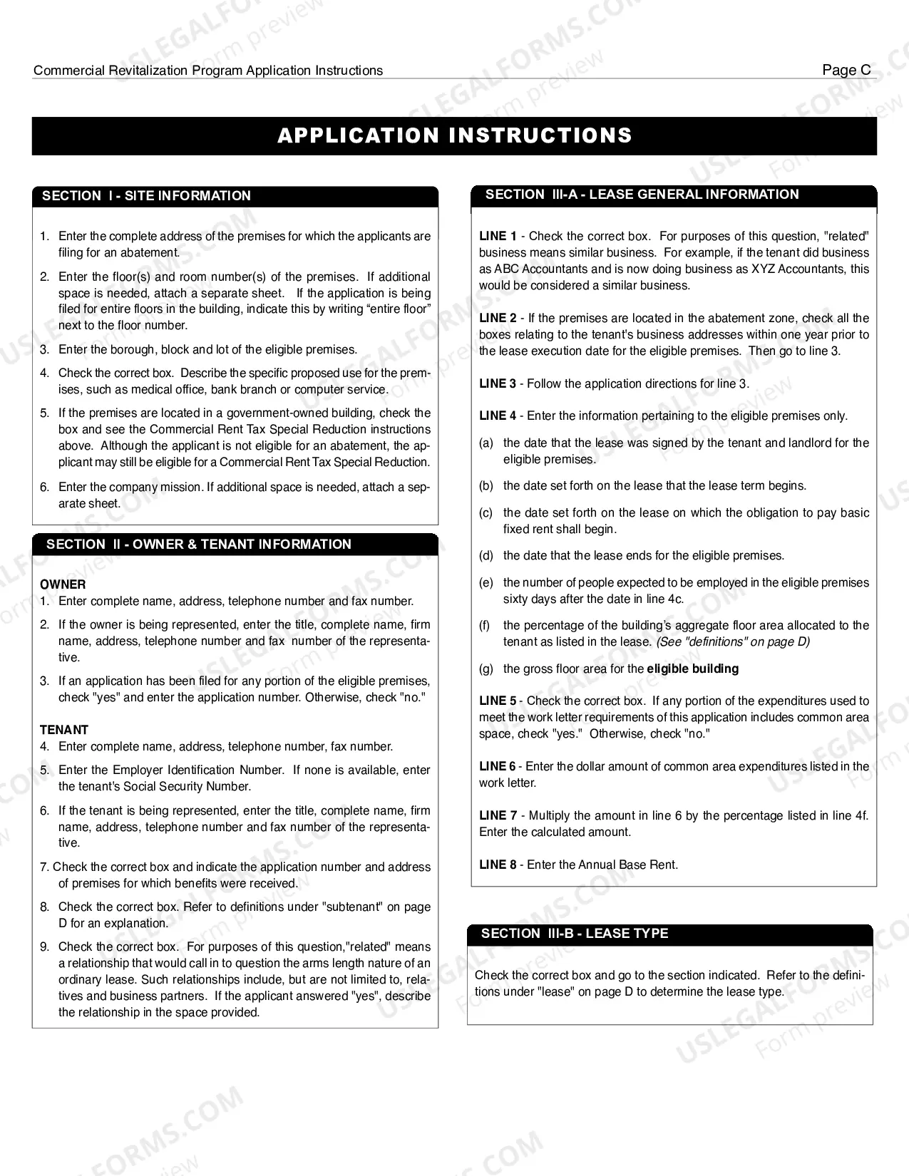 Preview Commercial Revitalization Program Application