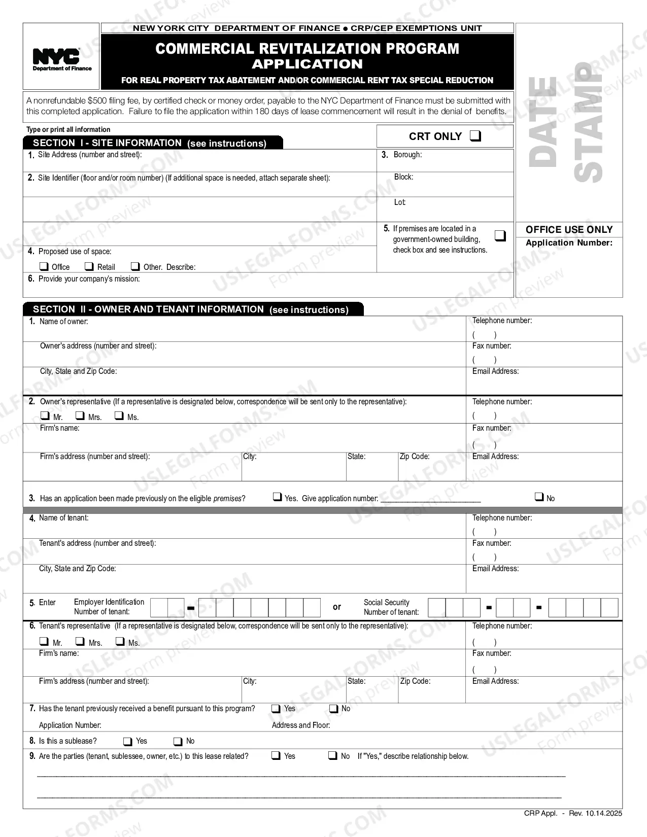 Preview Commercial Revitalization Program Application