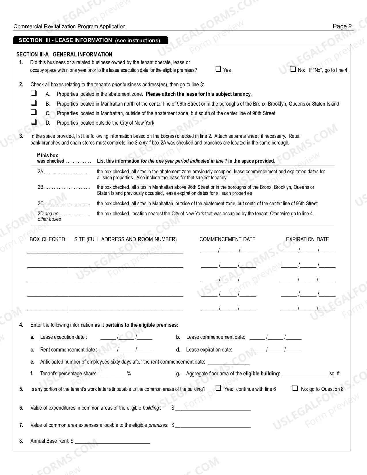 Preview Commercial Revitalization Program Application