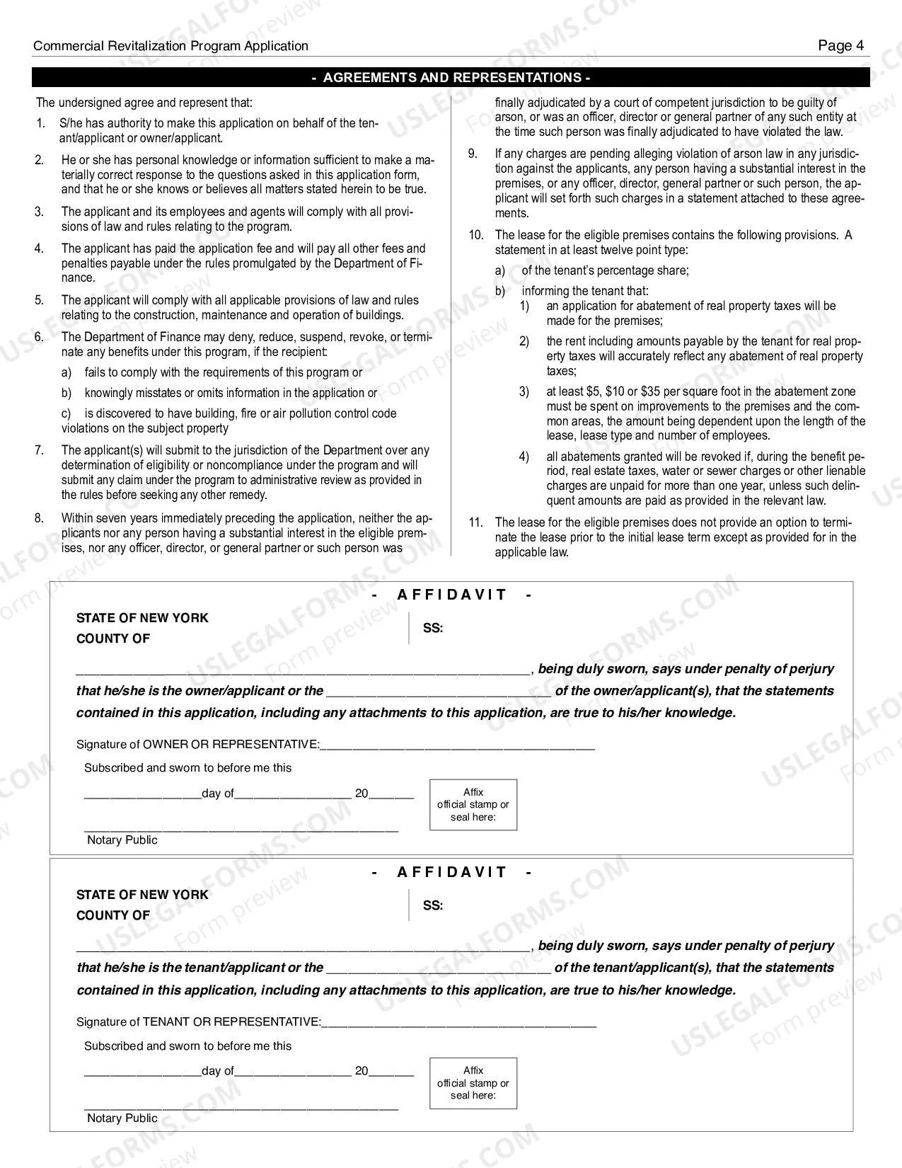 Preview Commercial Revitalization Program Application