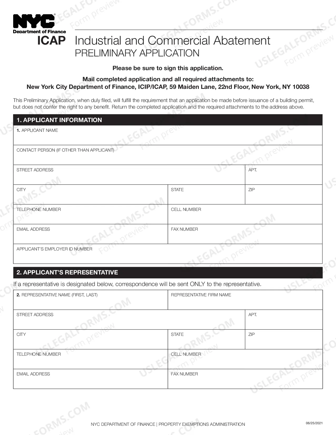 Preview Industrial And Commercial Abatement Program Preliminary Application
