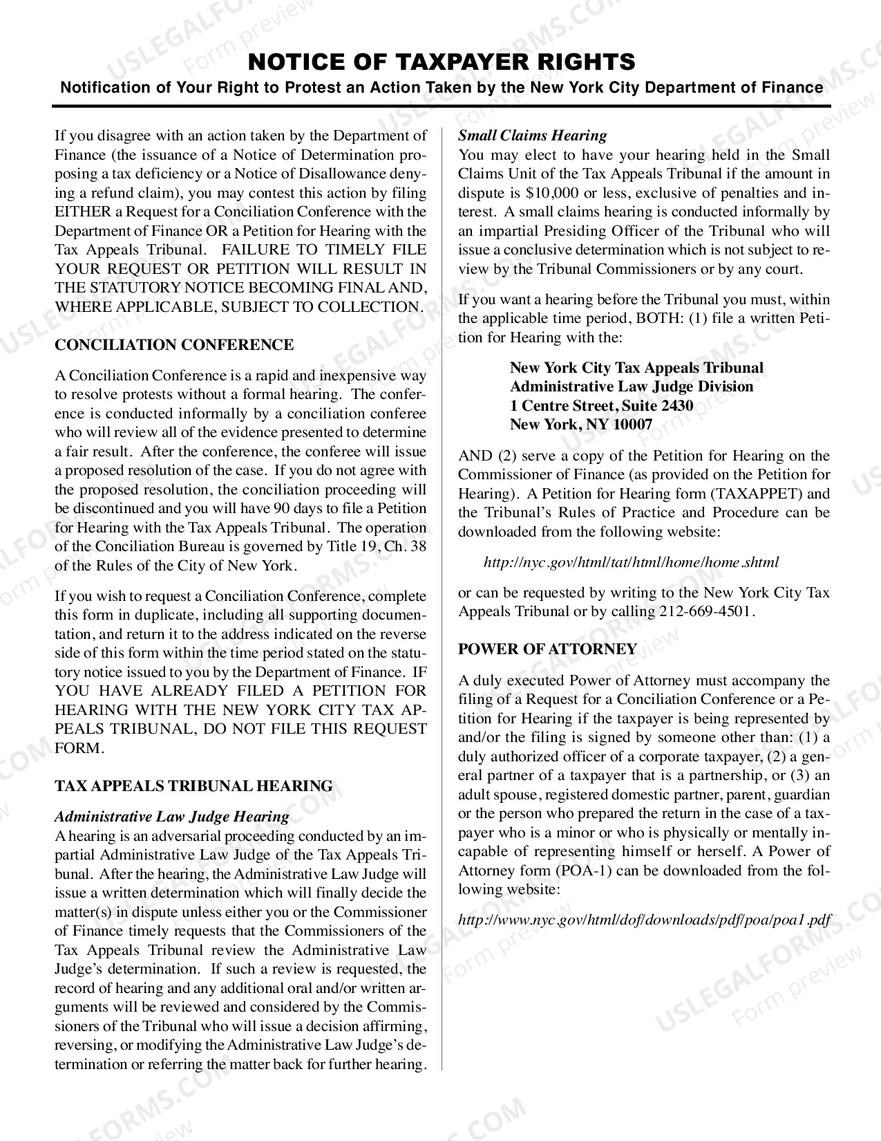 Preview Conciliation Conference Request