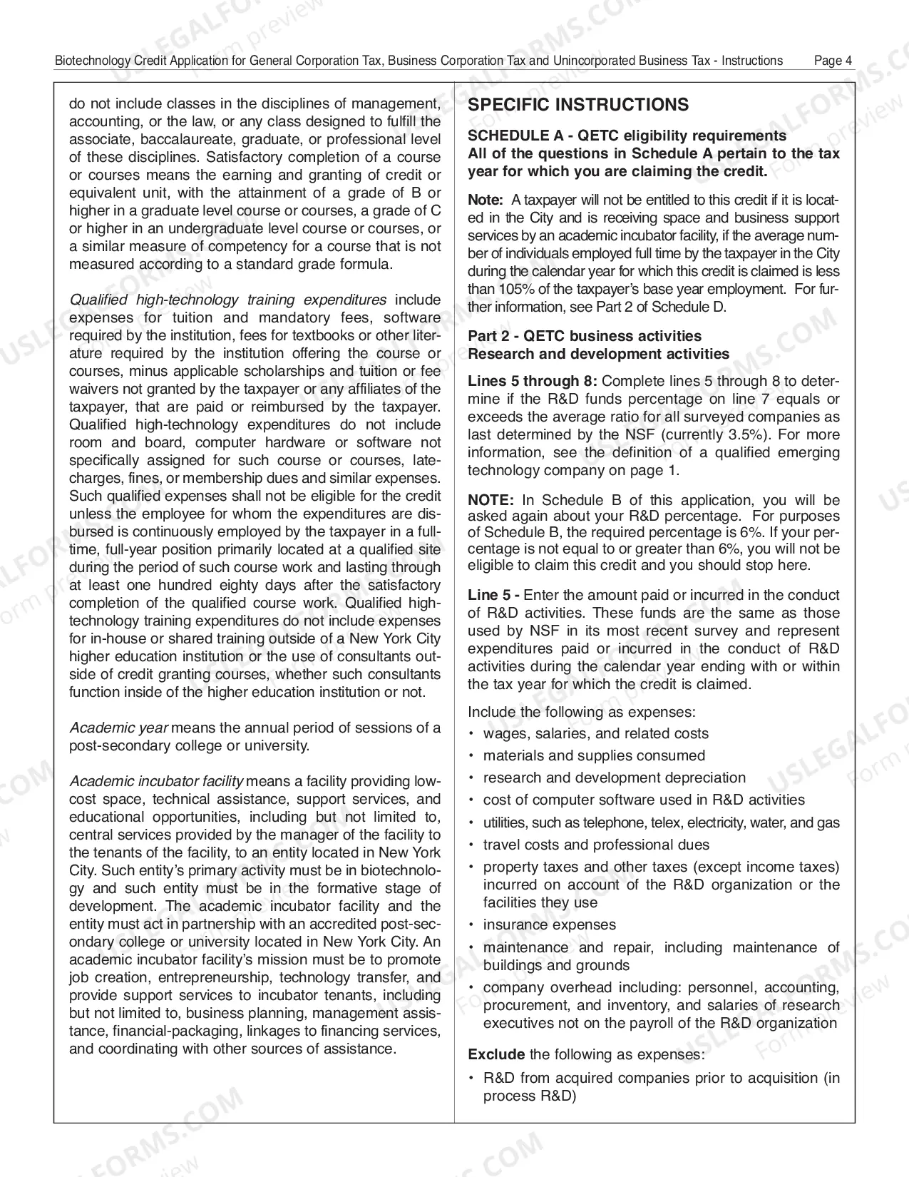 Preview Biotechnology Tax Credit Application