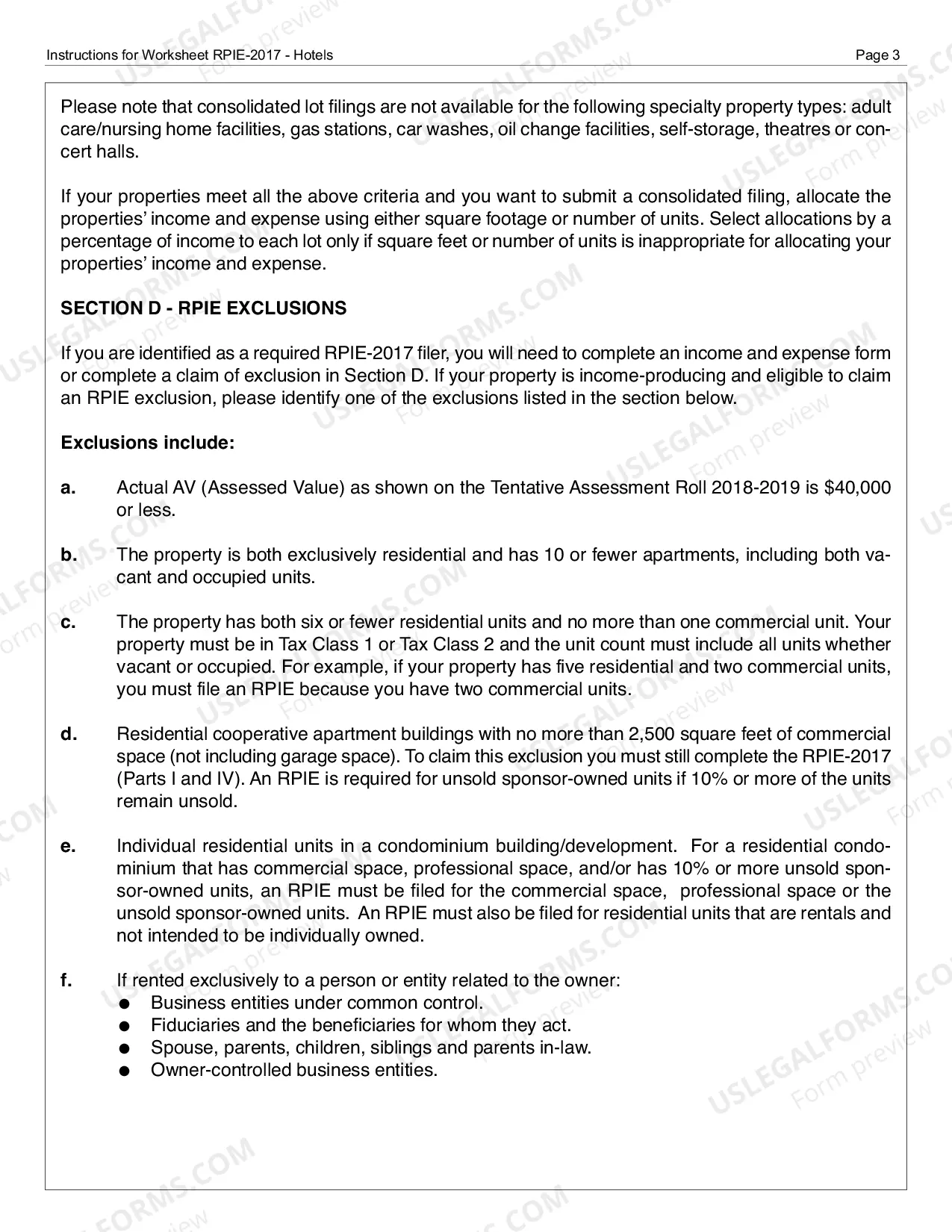 Preview RPIE-2017 Worksheet and Instructions for Hotels