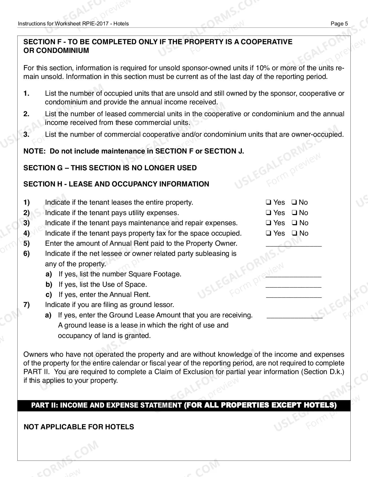 Preview RPIE-2017 Worksheet and Instructions for Hotels