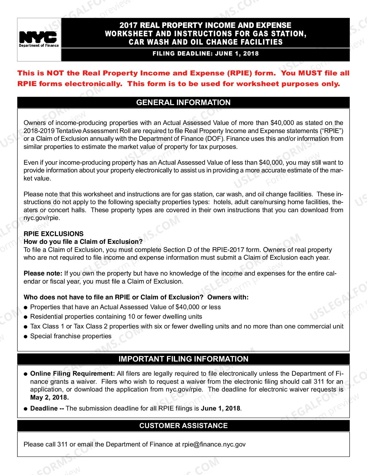 Preview RPIE-2017 Worksheet and Instructions for Gas Station/Car Wash/Oil Change Facilities