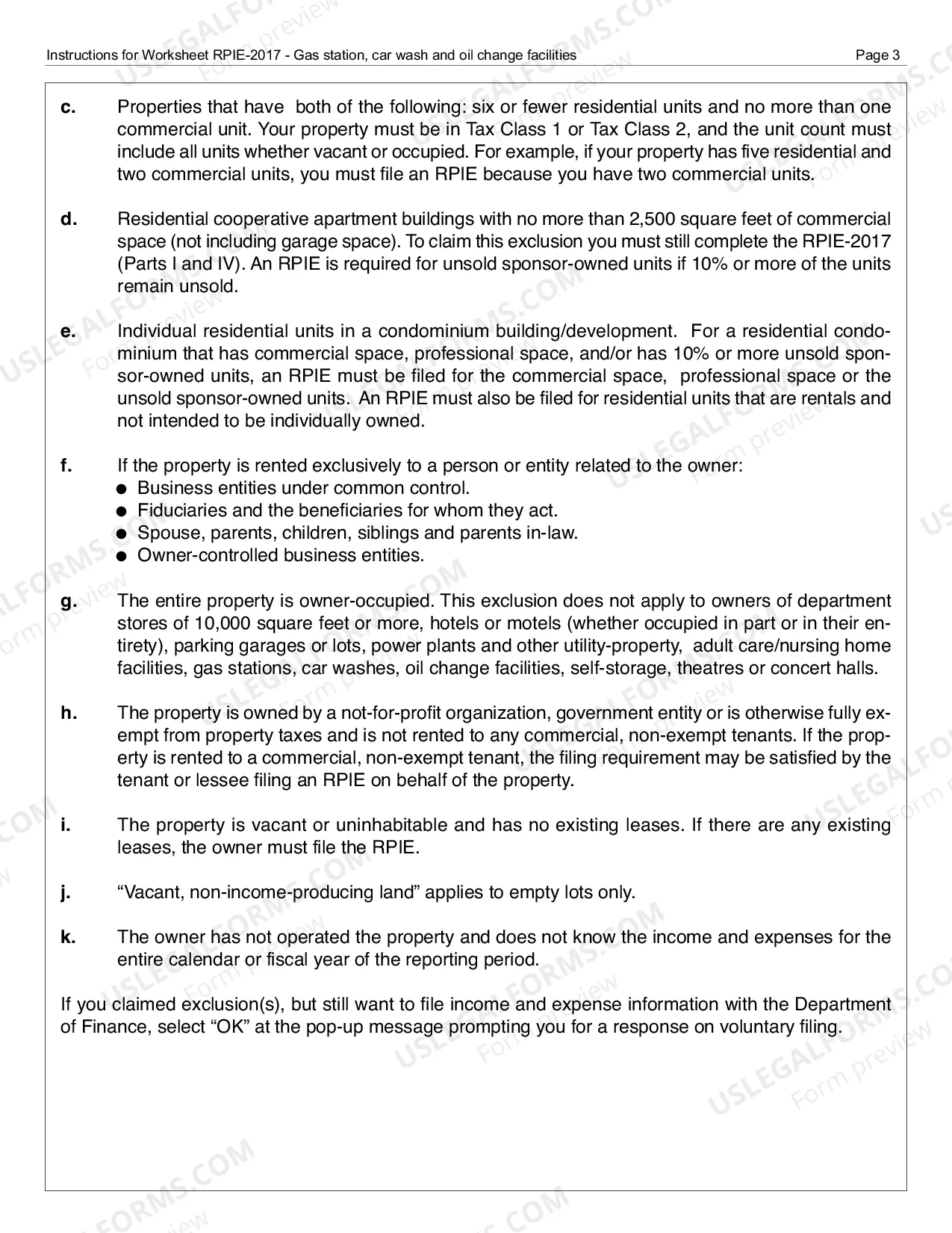 Preview RPIE-2017 Worksheet and Instructions for Gas Station/Car Wash/Oil Change Facilities