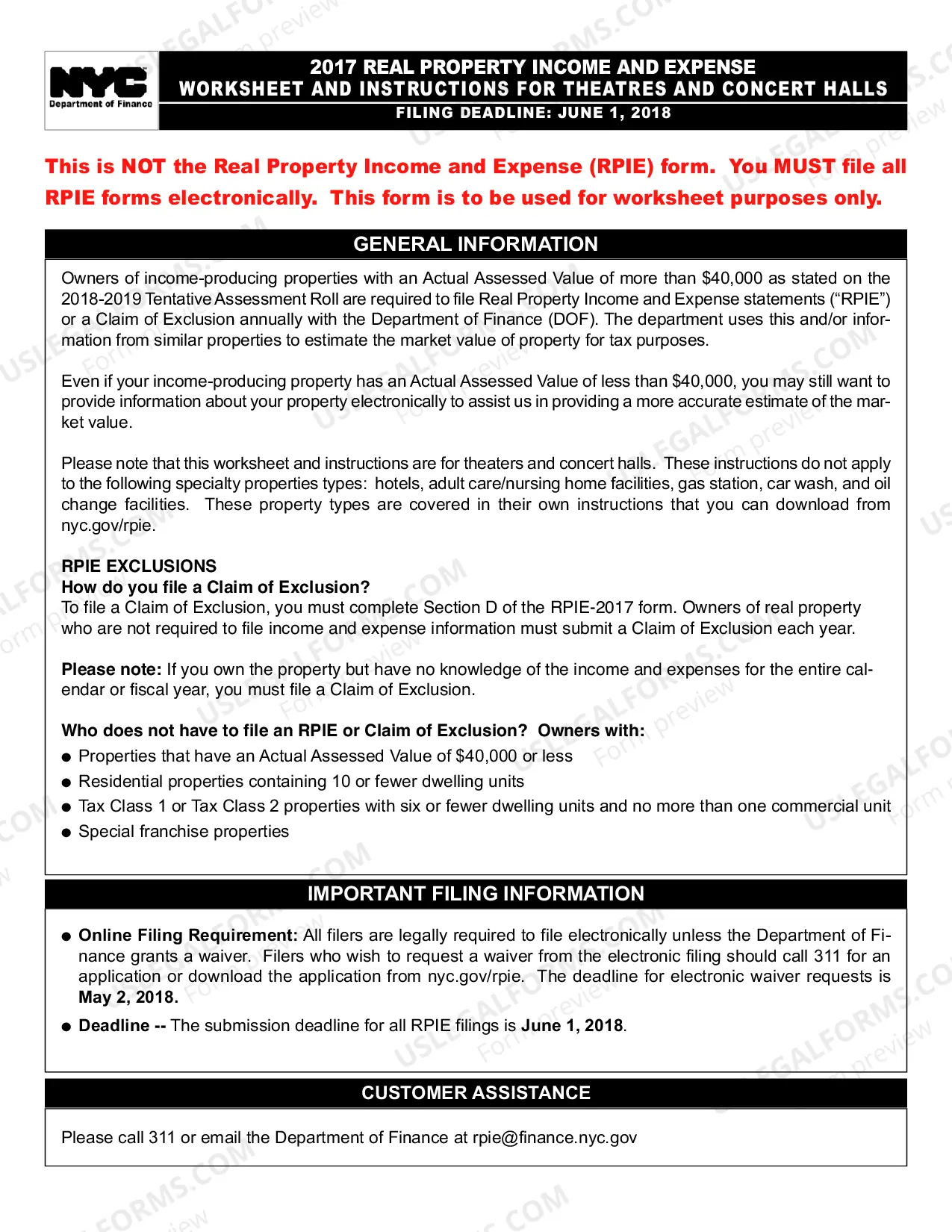 Preview RPIE-2017 Worksheet and Instructions for Theatres/Concert Halls