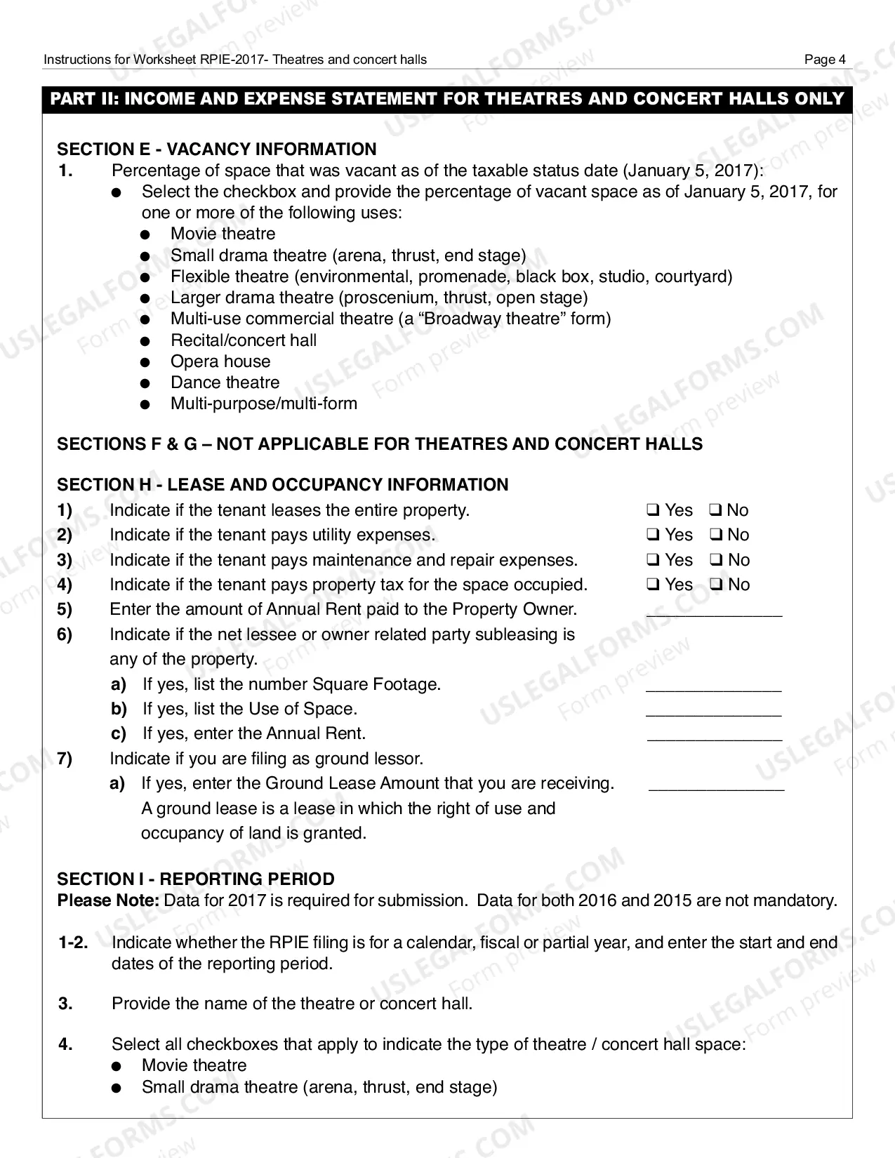 Preview RPIE-2017 Worksheet and Instructions for Theatres/Concert Halls