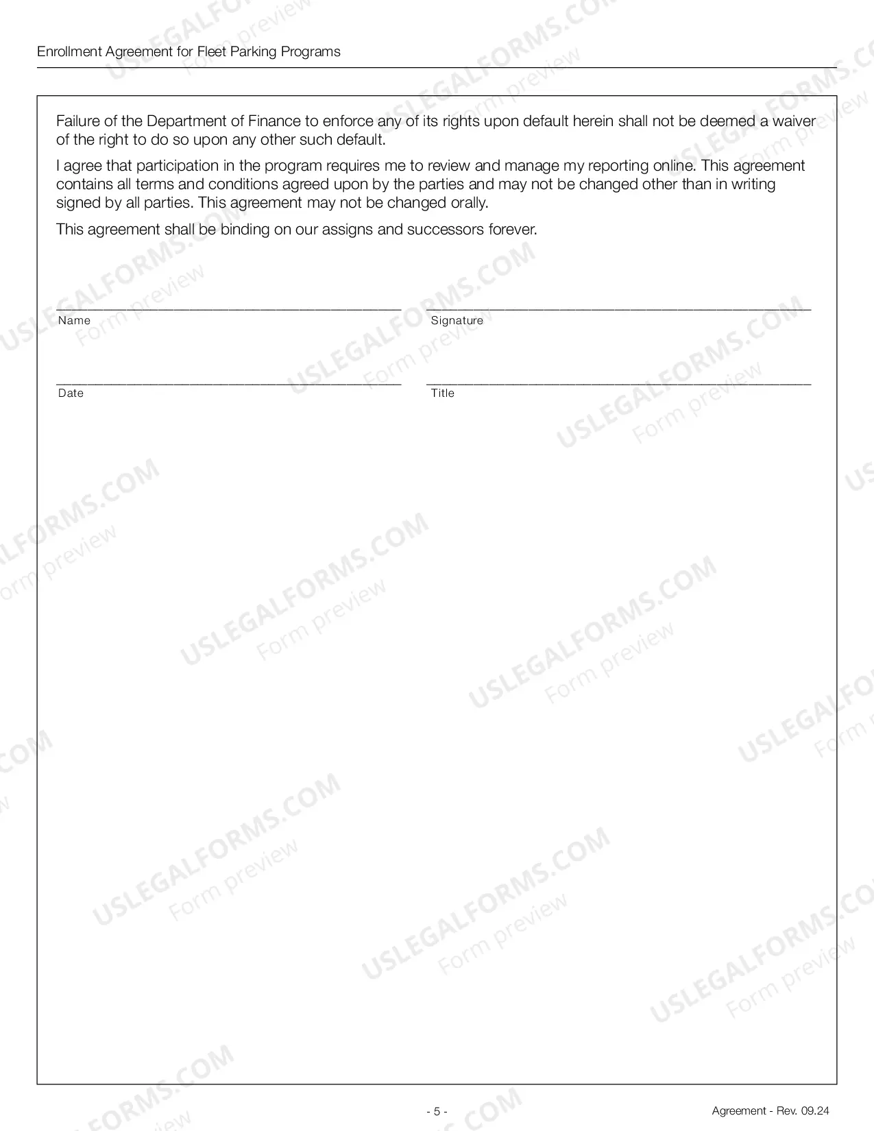 Preview Commercial Vehicle Initial Enrollment Application