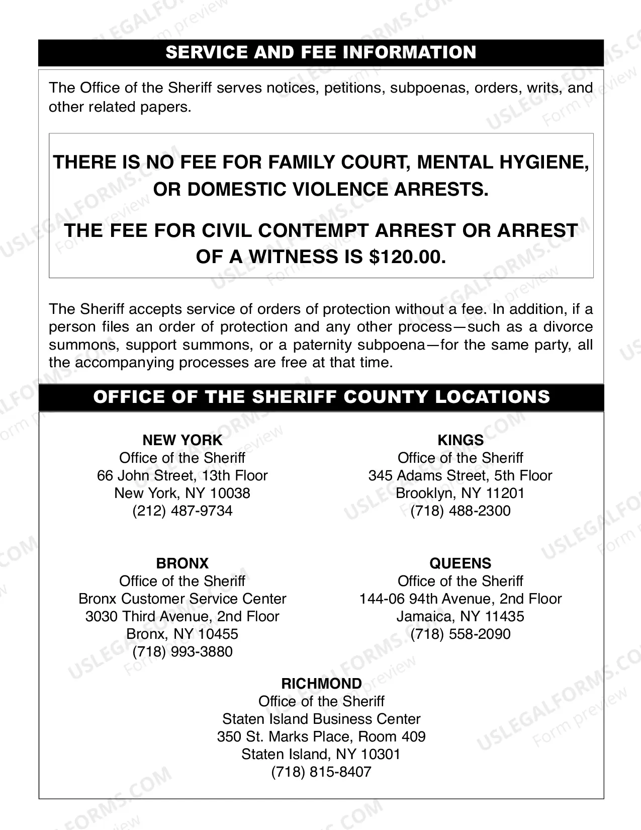 Preview Arrest Process Intake Sheet
