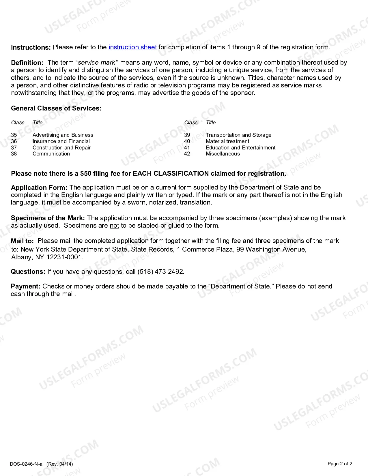Preview Original Application To Register A Servicemark