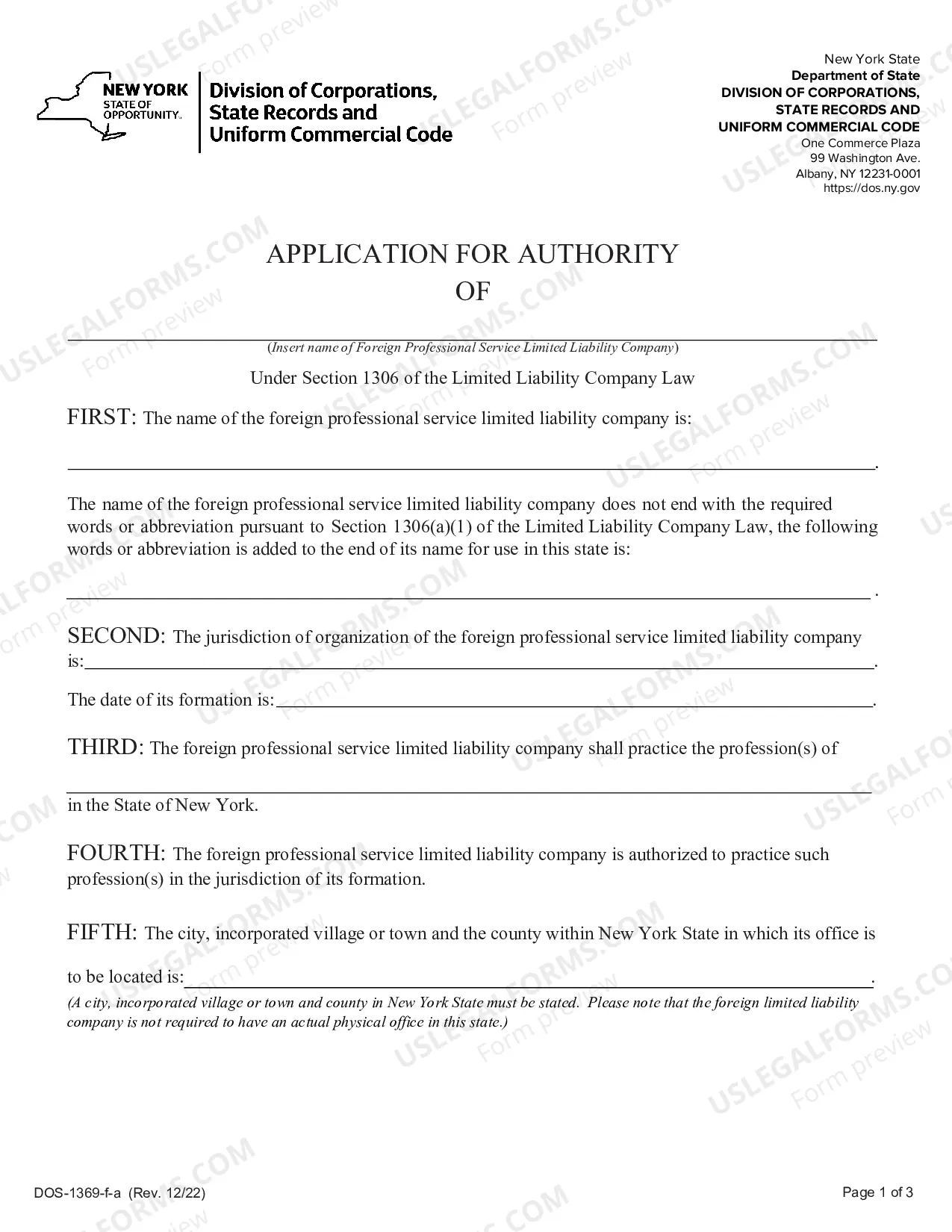 Preview Application For Authority (Foreign Professional Service LLC)