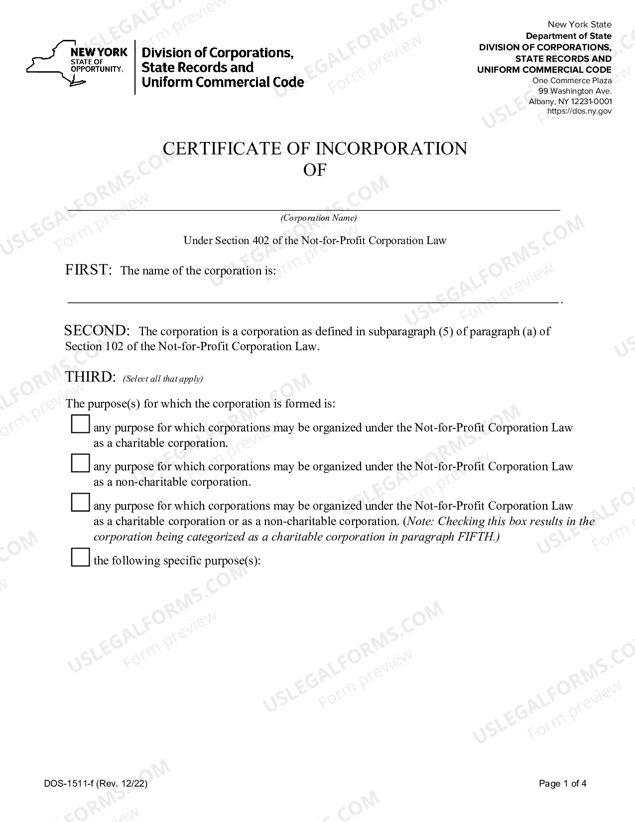 Preview Certificate of Incorporation