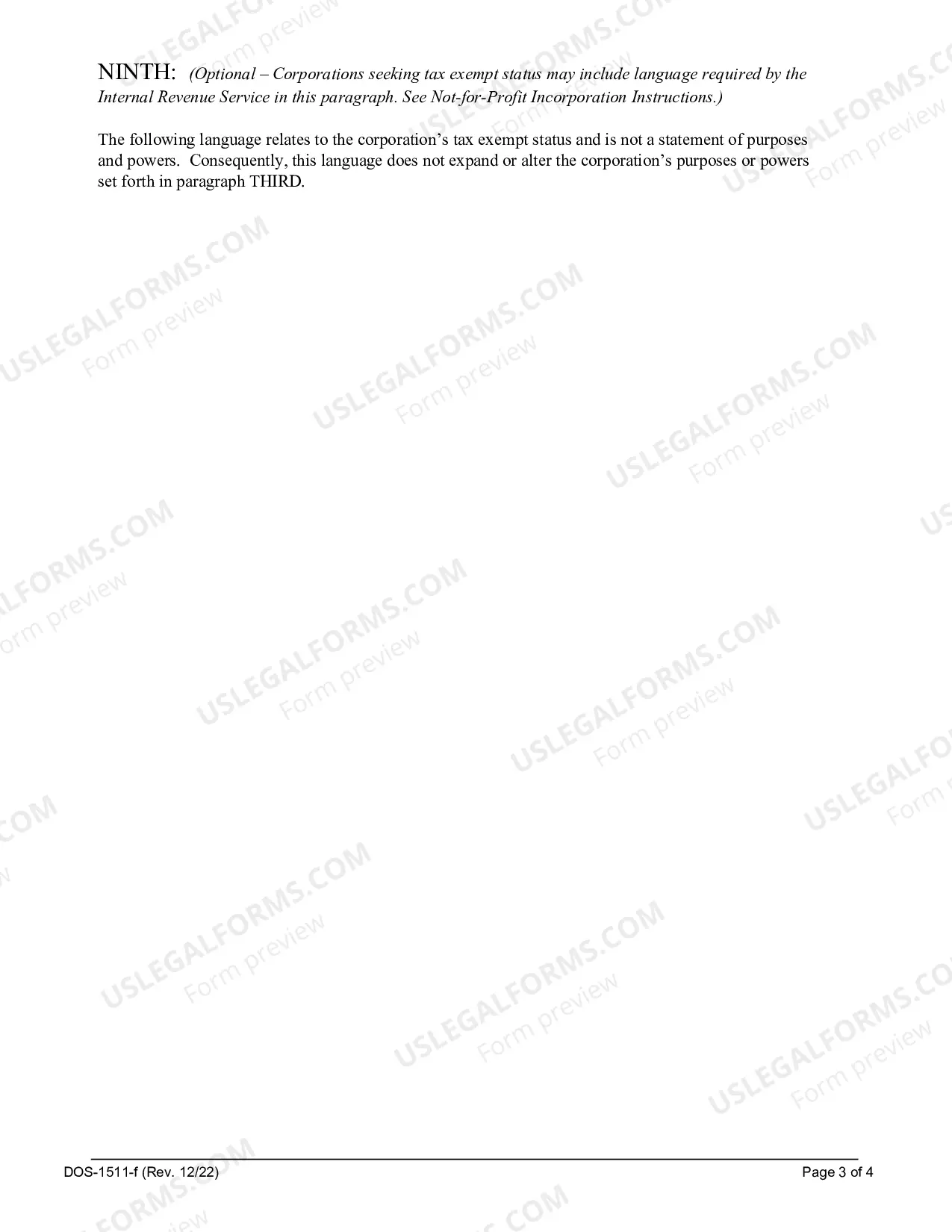 Preview Certificate of Incorporation