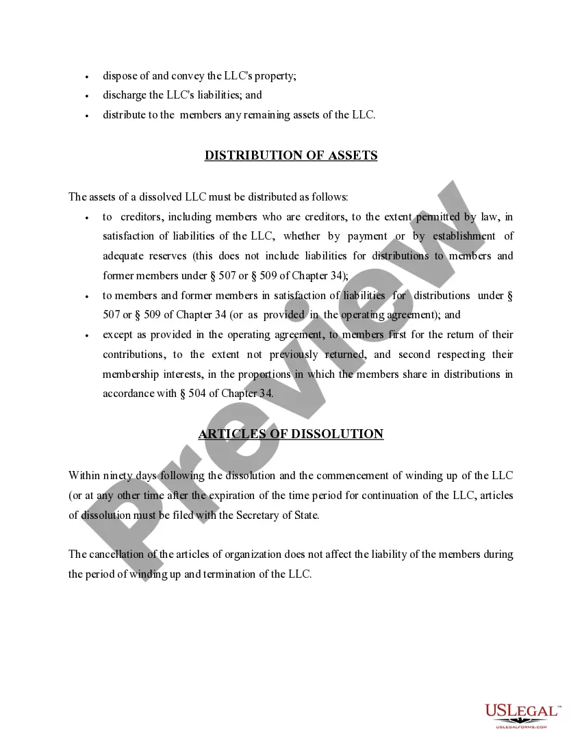Get New York Dissolution Package to Dissolve Limited Liability Company LLC Preview New York Dissolution Package to Dissolve Limited Liability Company LLC