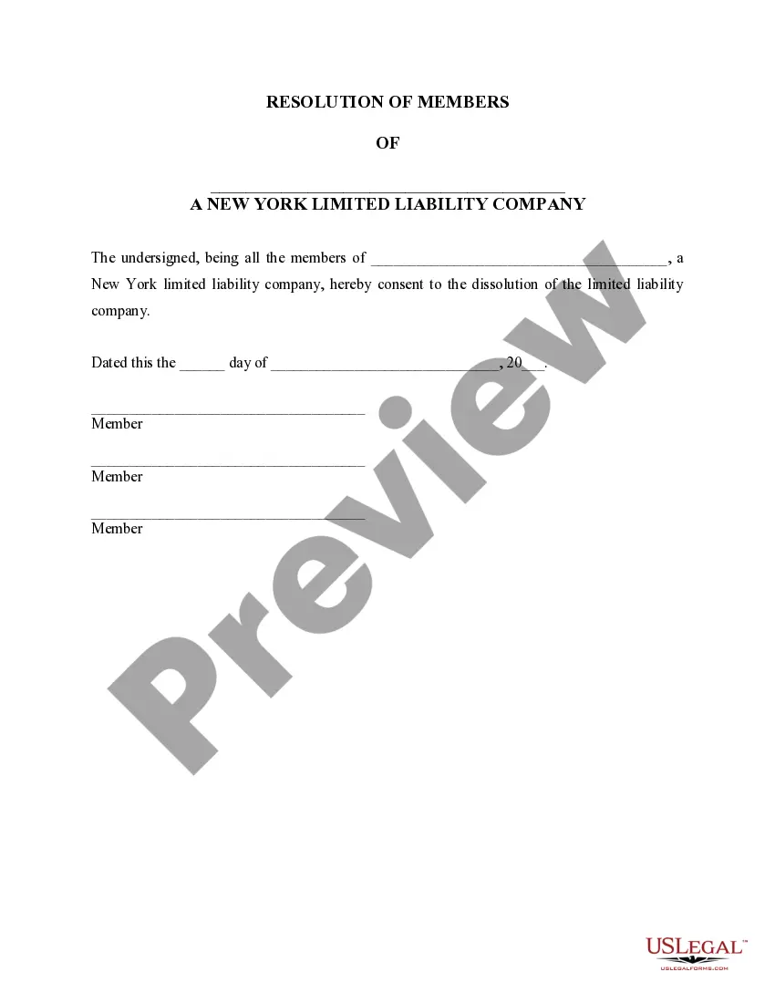 Get New York Dissolution Package to Dissolve Limited Liability Company LLC Preview New York Dissolution Package to Dissolve Limited Liability Company LLC