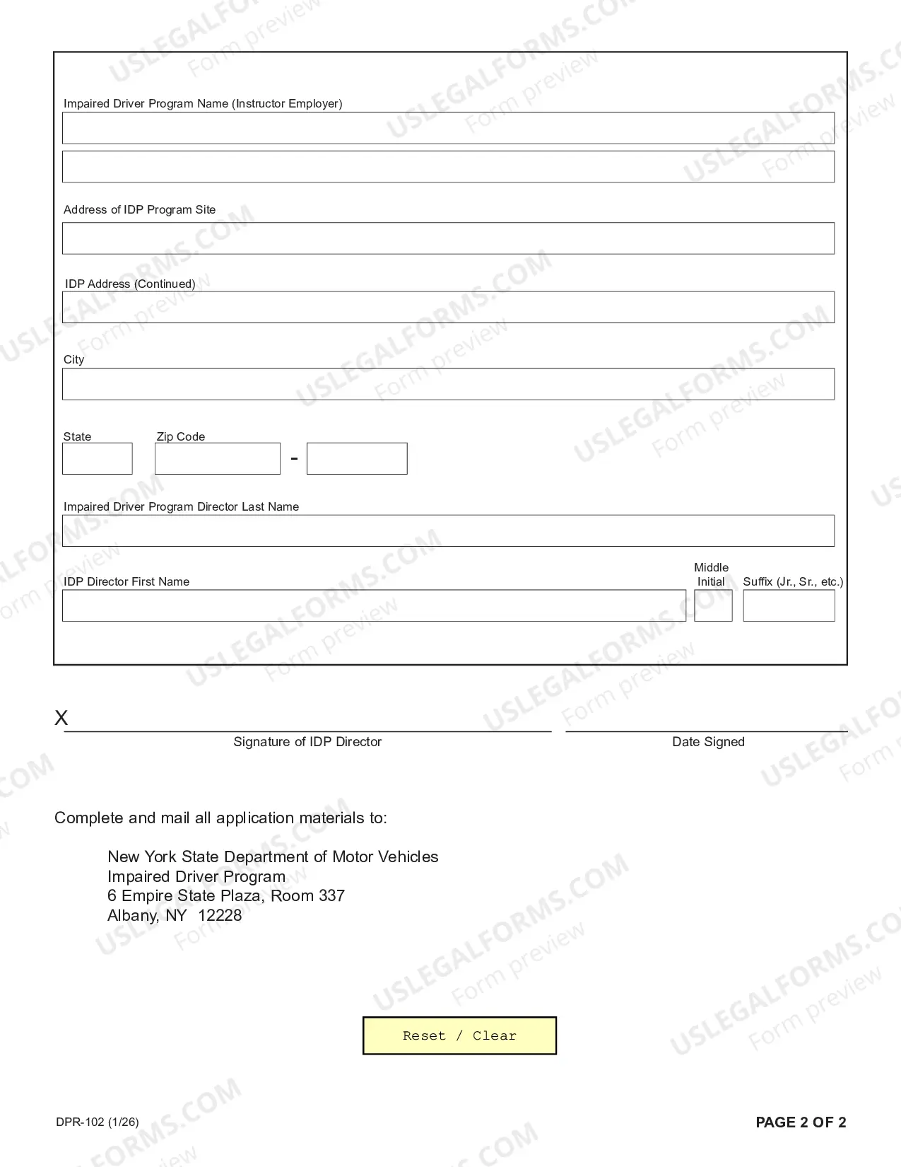 Preview Impaired Driver Program Instructor Application