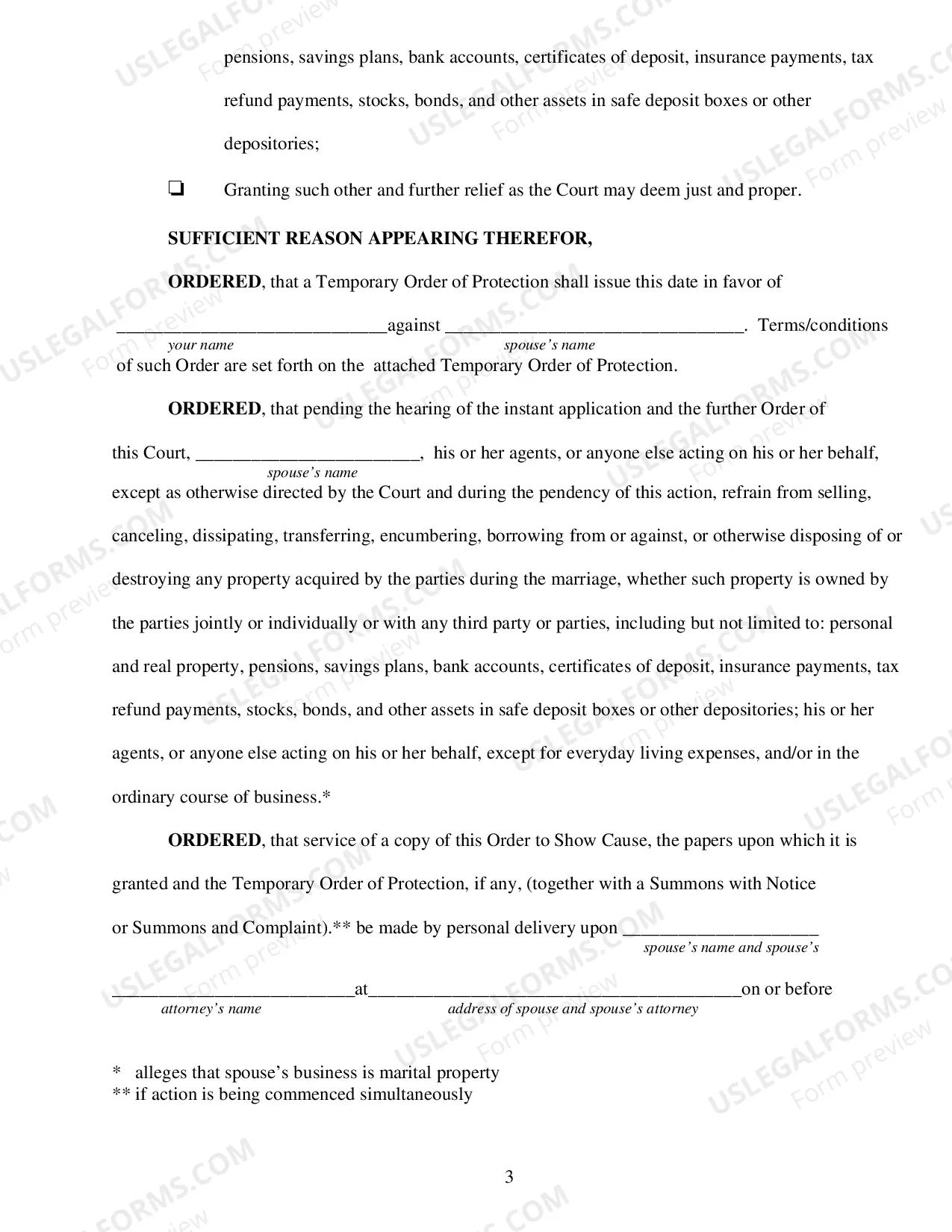 Preview Order To Show Cause For Temporary Relief