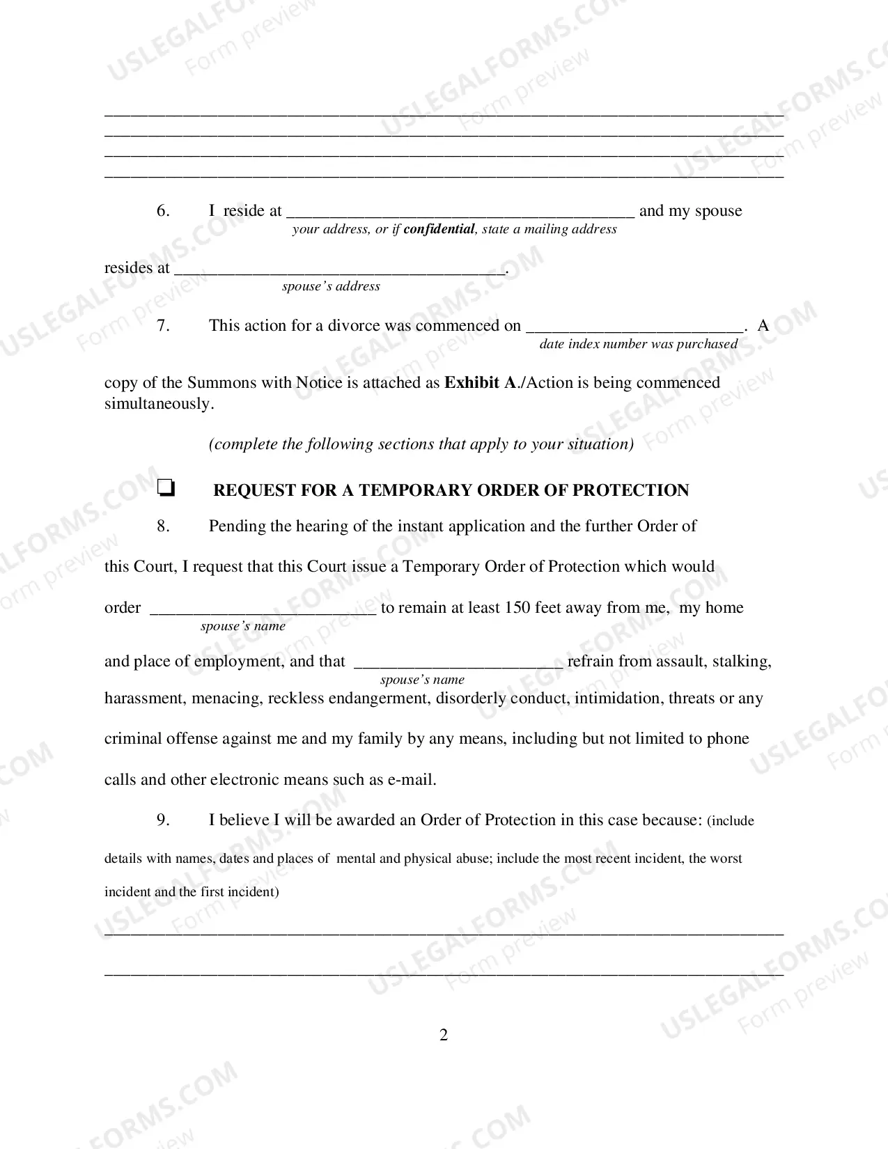 Preview Affidavit In Support of Motion For Temporary Relief