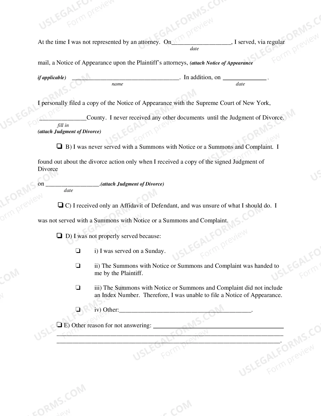 Preview Affidavit In Support of Order To Show Cause To Vacate Default Judgment