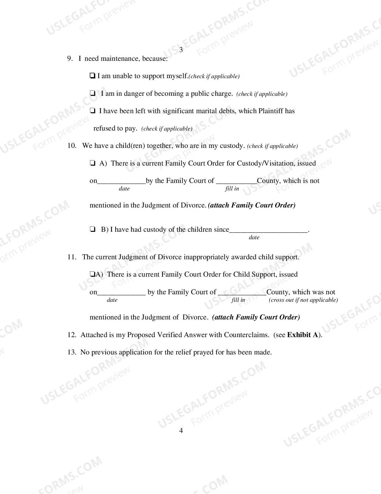 Preview Affidavit In Support of Order To Show Cause To Vacate Default Judgment
