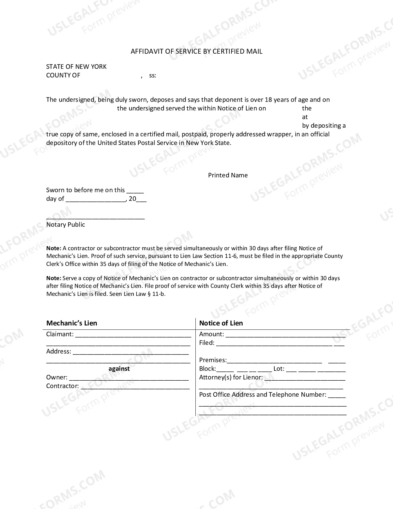 Preview Mechanics Lien