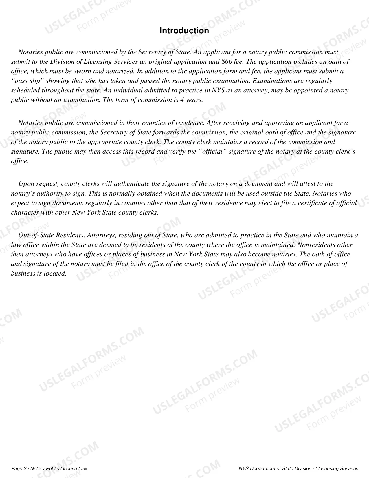 Preview Notary Public License Law