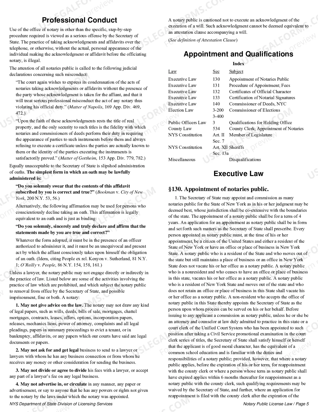 Preview Notary Public License Law