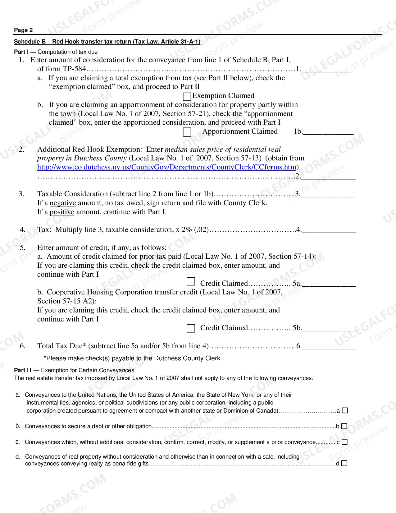 Preview Red Hook Transfer Tax Return (.pdf)
