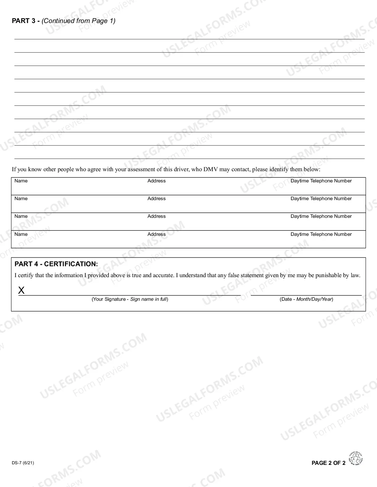 Preview Request for Driver Review