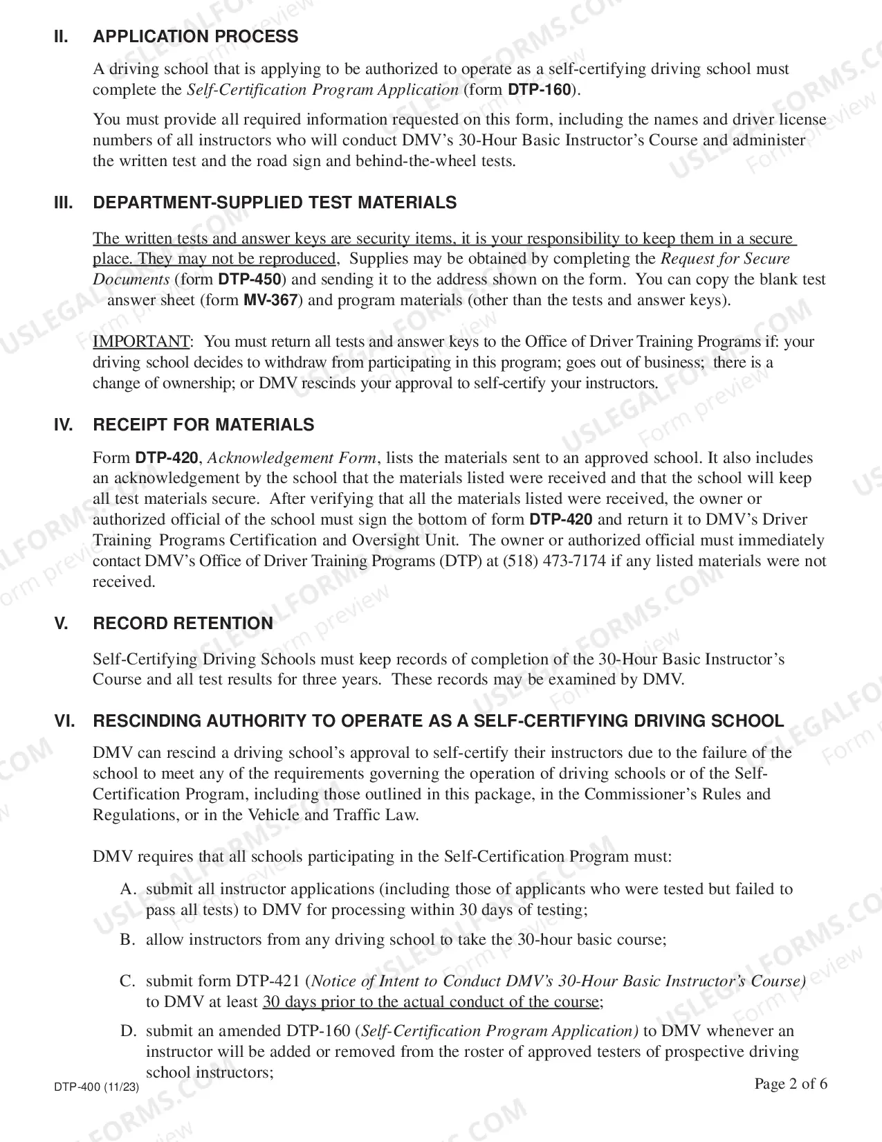 Preview Application Process and Operation Requirements to Participate in DMV's Self-Certification Program for Driving Schools