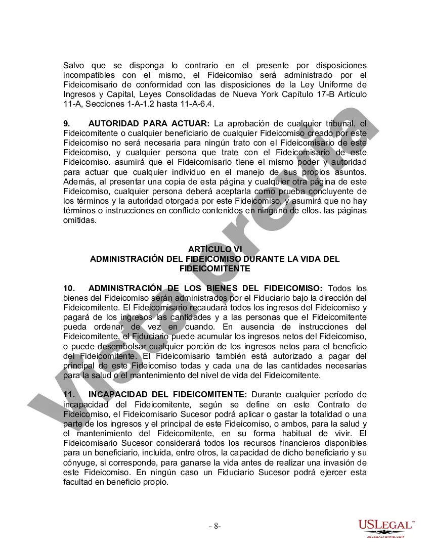 Preview Fideicomiso en vida para esposo y esposa sin hijos