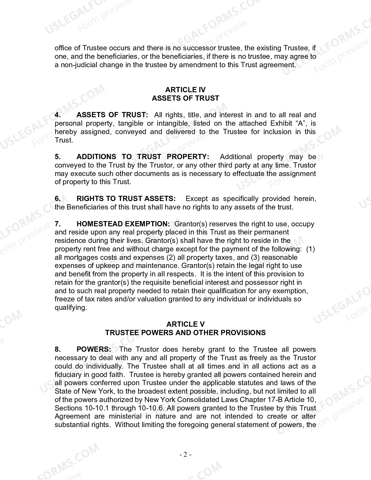 Preview Revocable Living Trust for Husband and Wife with No Children