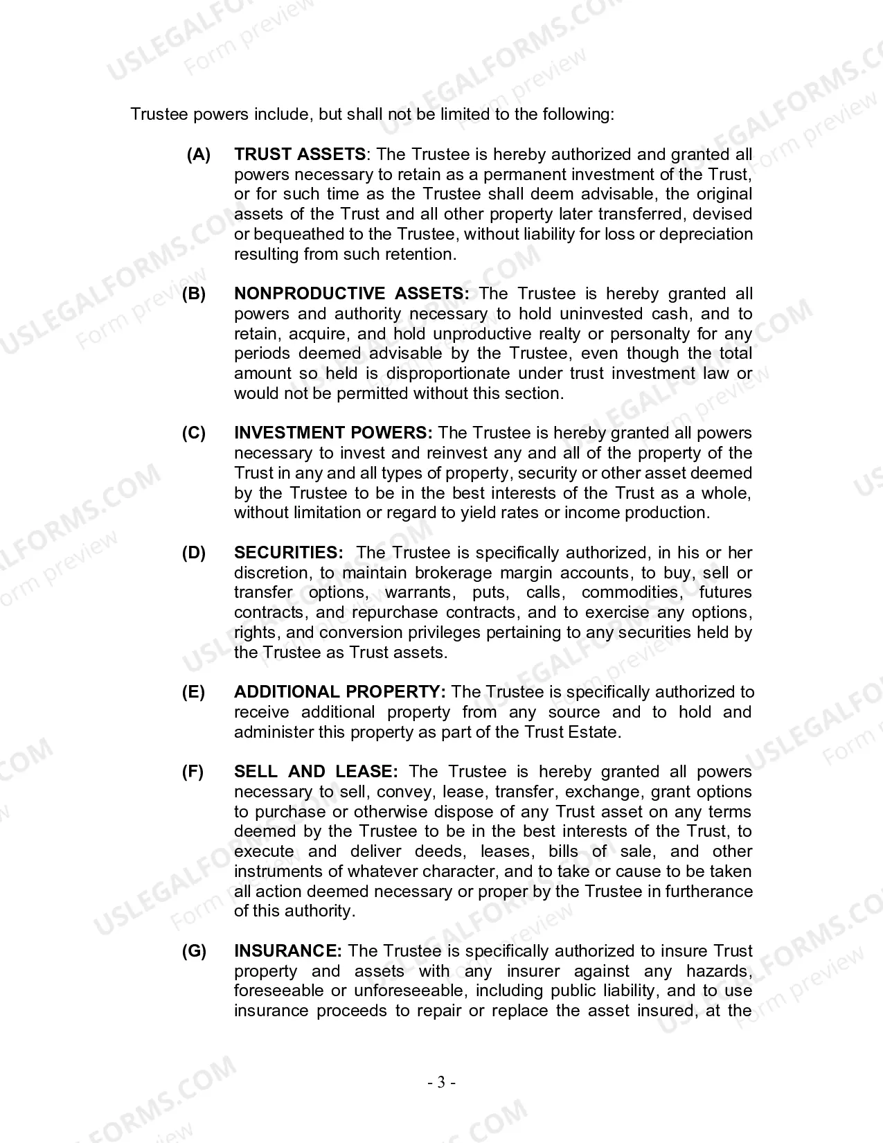 Preview Revocable Living Trust for Husband and Wife with No Children
