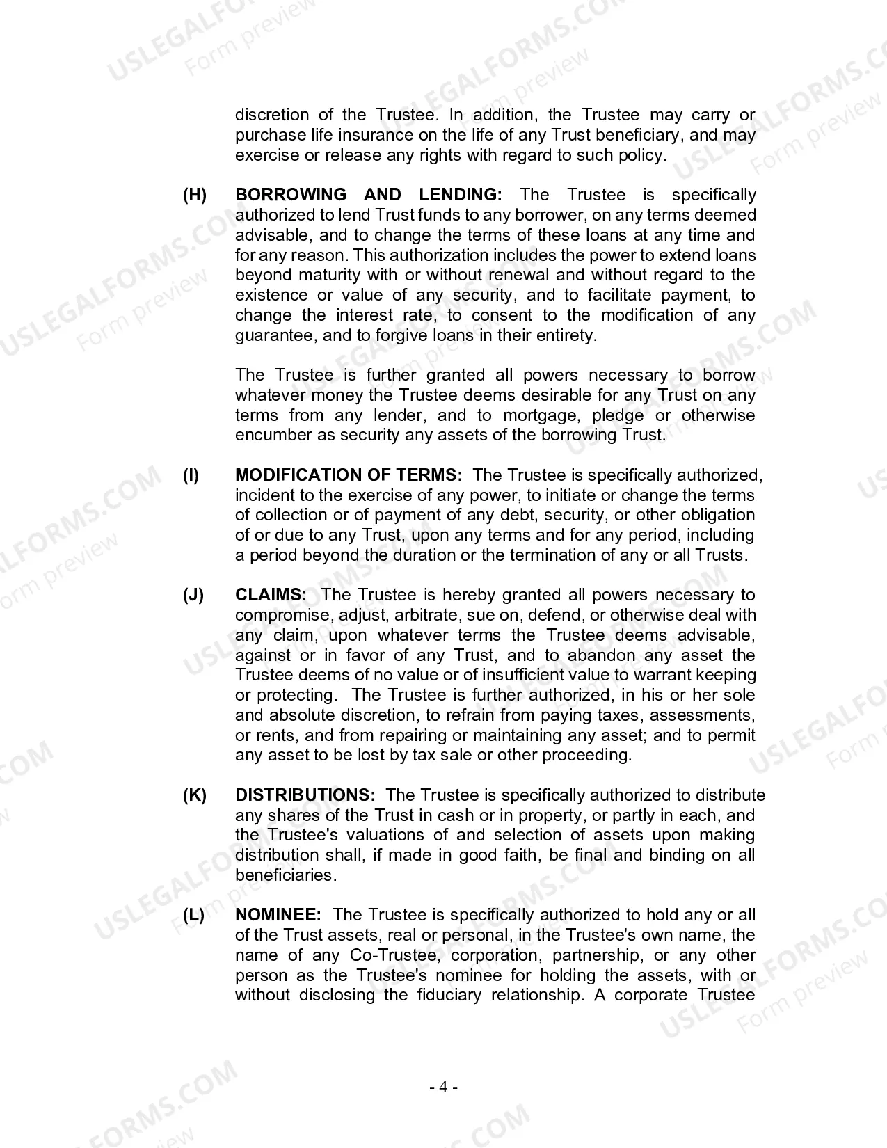 Preview Revocable Living Trust for Husband and Wife with No Children