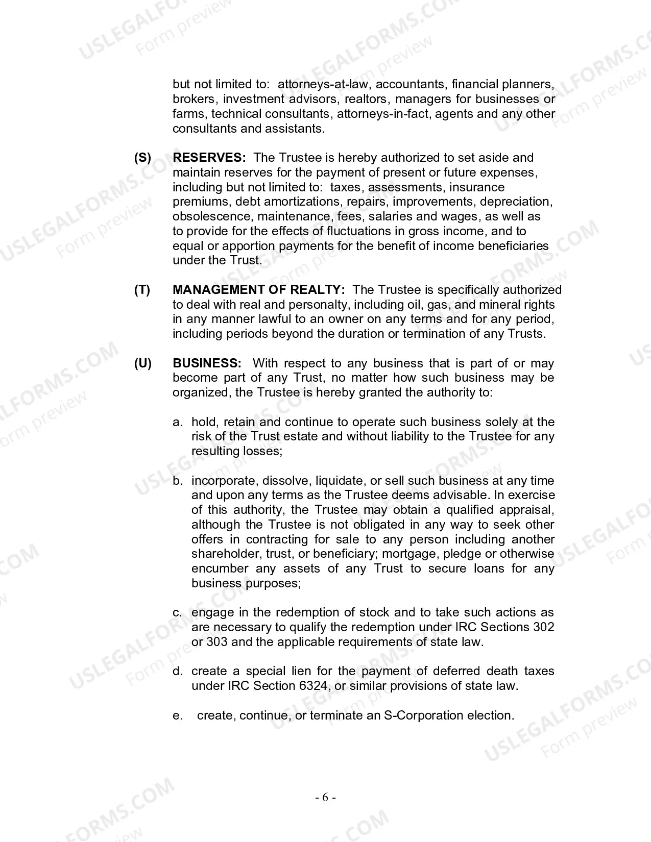 Preview Revocable Living Trust for Husband and Wife with No Children
