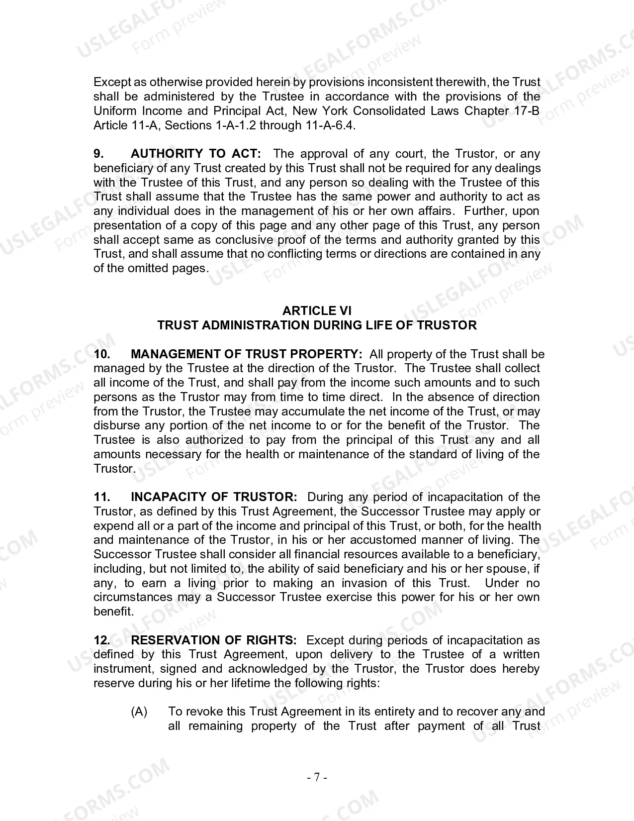 Preview Revocable Living Trust for Husband and Wife with No Children