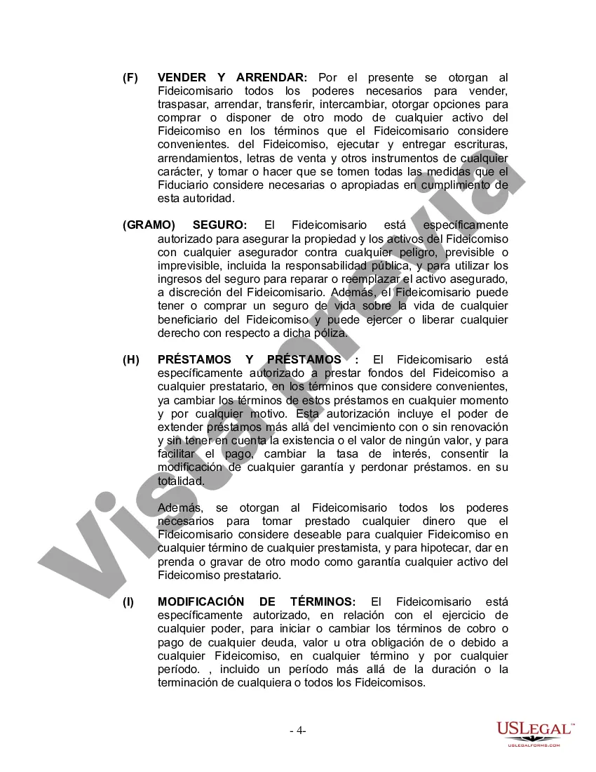 Preview Fideicomiso en Vida para Individuos Solteros, Divorciados o Viudos o Viudos sin Hijos