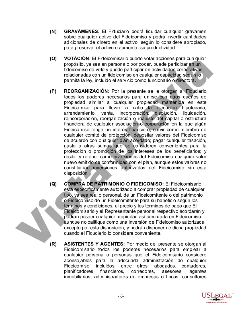 Preview Fideicomiso en Vida para Individuos Solteros, Divorciados o Viudos o Viudos con Hijos
