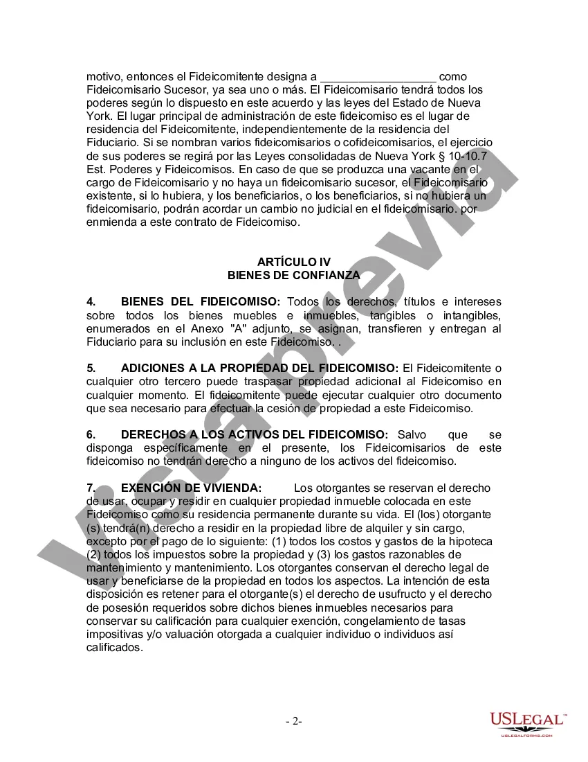 Preview Fideicomiso en vida para esposo y esposa con un hijo