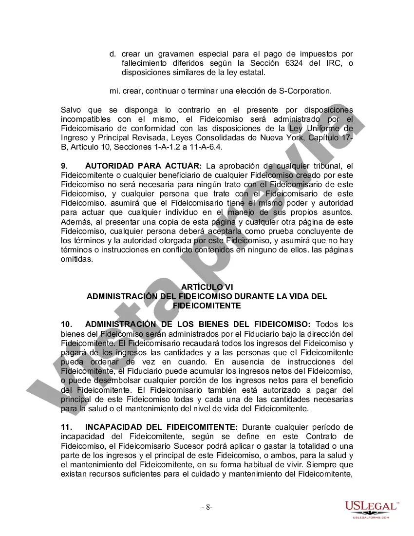 Preview Fideicomiso en vida para esposo y esposa con un hijo