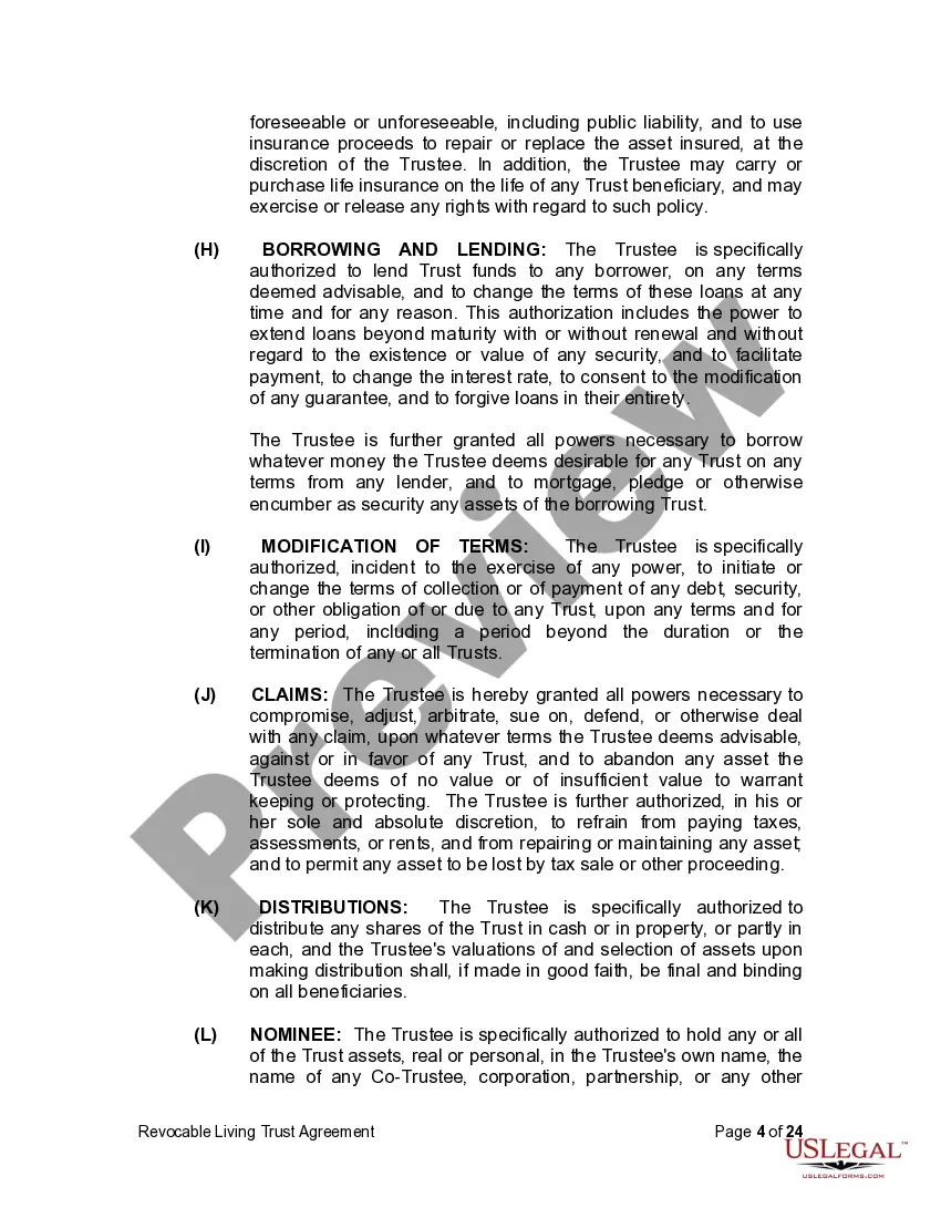 Preview Living Trust for Husband and Wife with Minor and or Adult Children