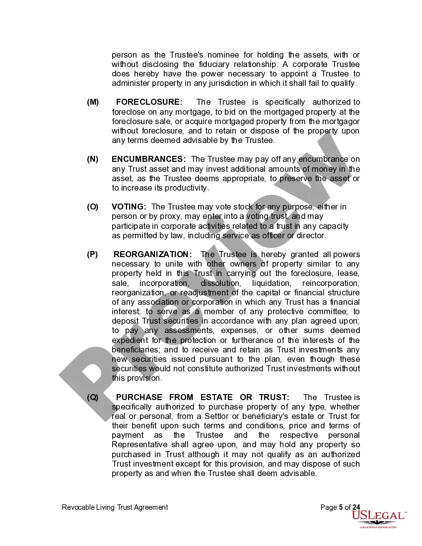 Preview Living Trust for Husband and Wife with Minor and or Adult Children