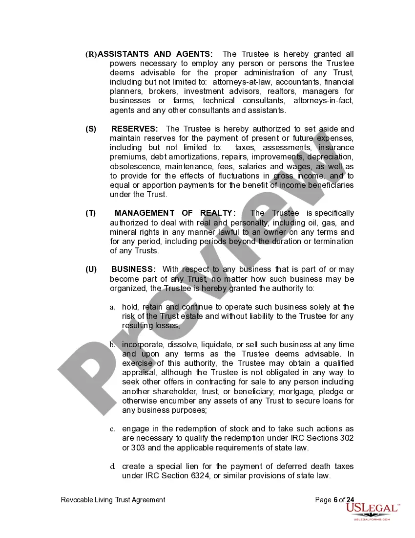 Preview Living Trust for Husband and Wife with Minor and or Adult Children