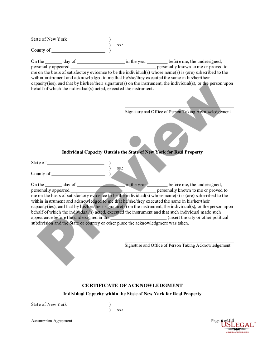 New York Assumption Agreement Of Mortgage And Release Of Original Mortgagors Ny Agreement 0115