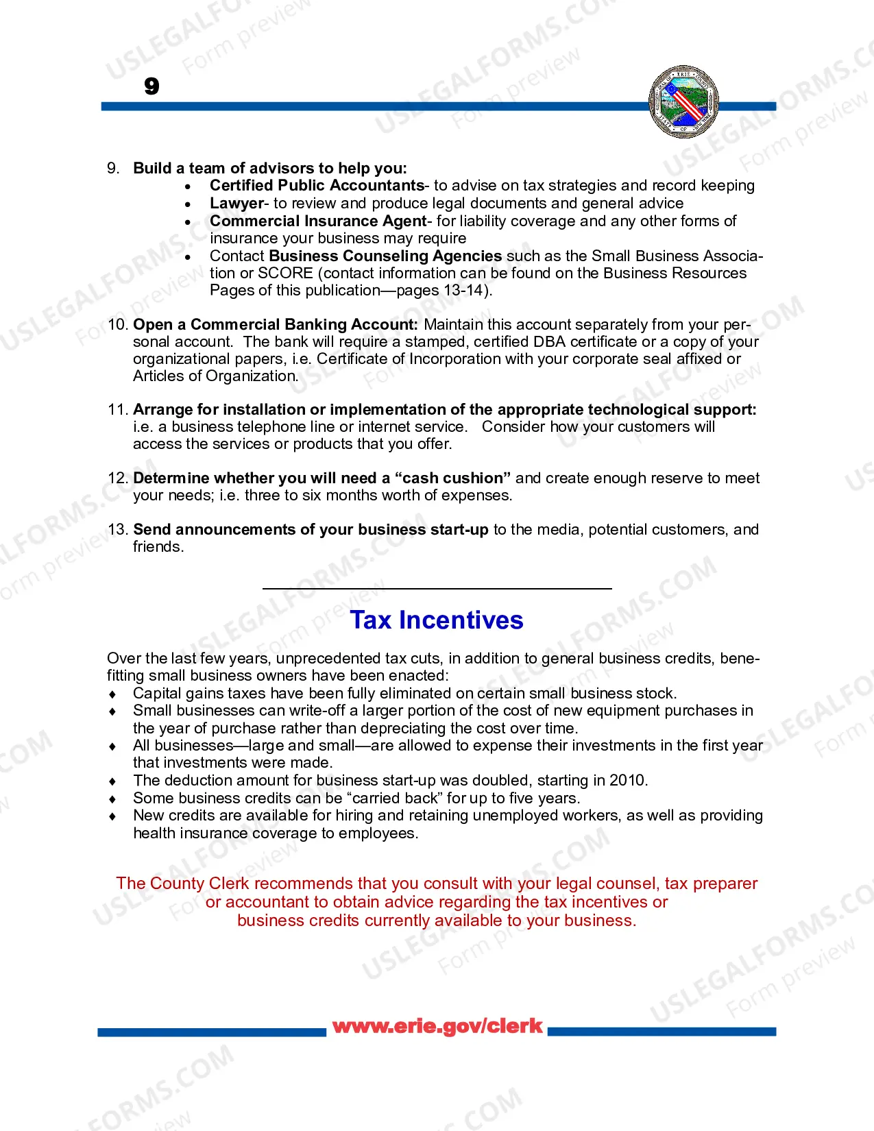 Preview Starting Your New Business Brochure