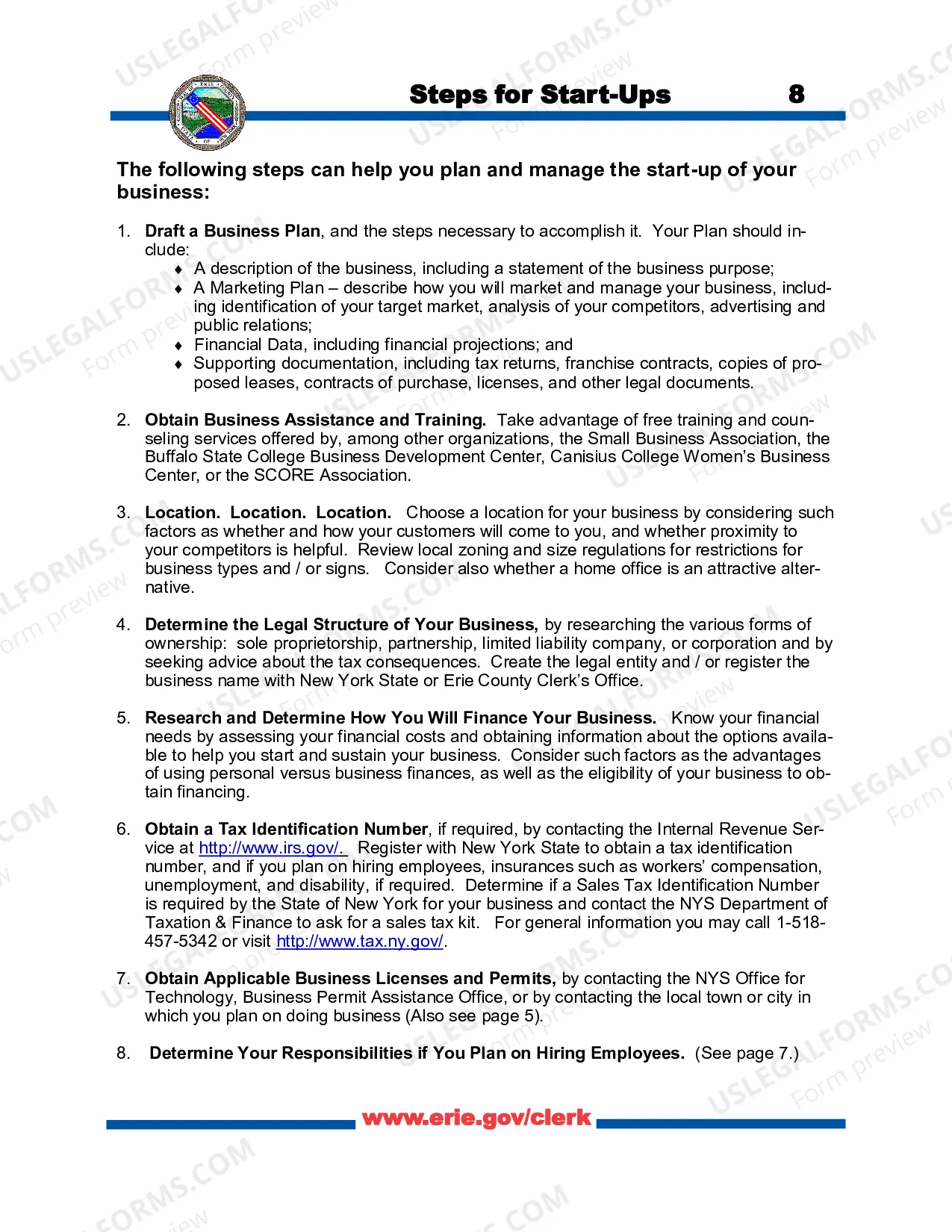 Preview Starting Your New Business Brochure
