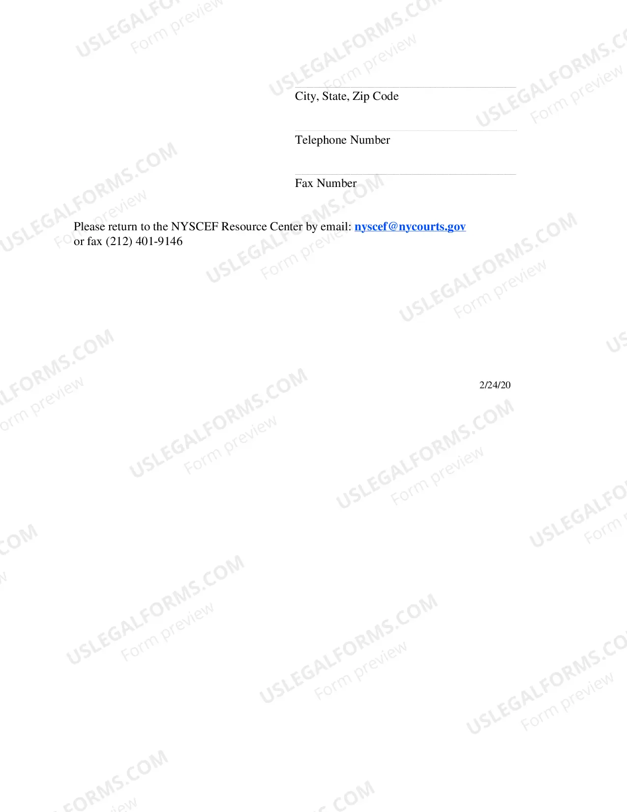 Preview E-Filing User Registration Form to Access the Training E-Filing System
